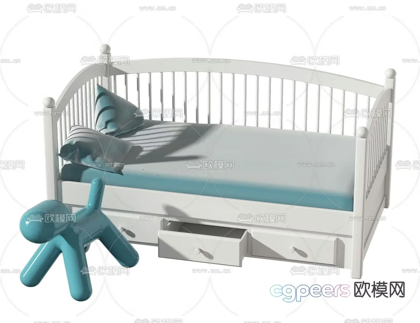 Modern crib 3d model