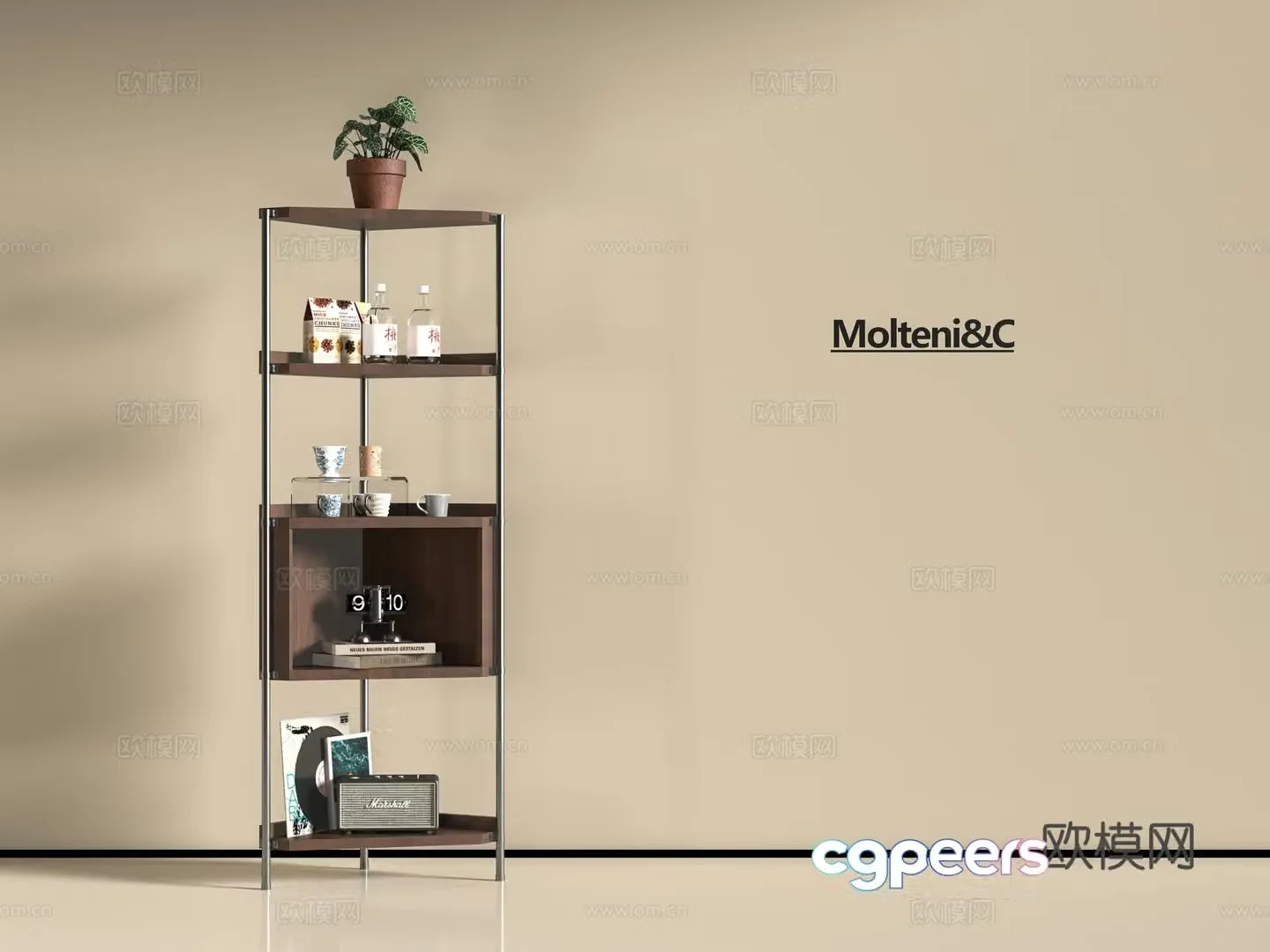 Modern corner sideboard 3D model