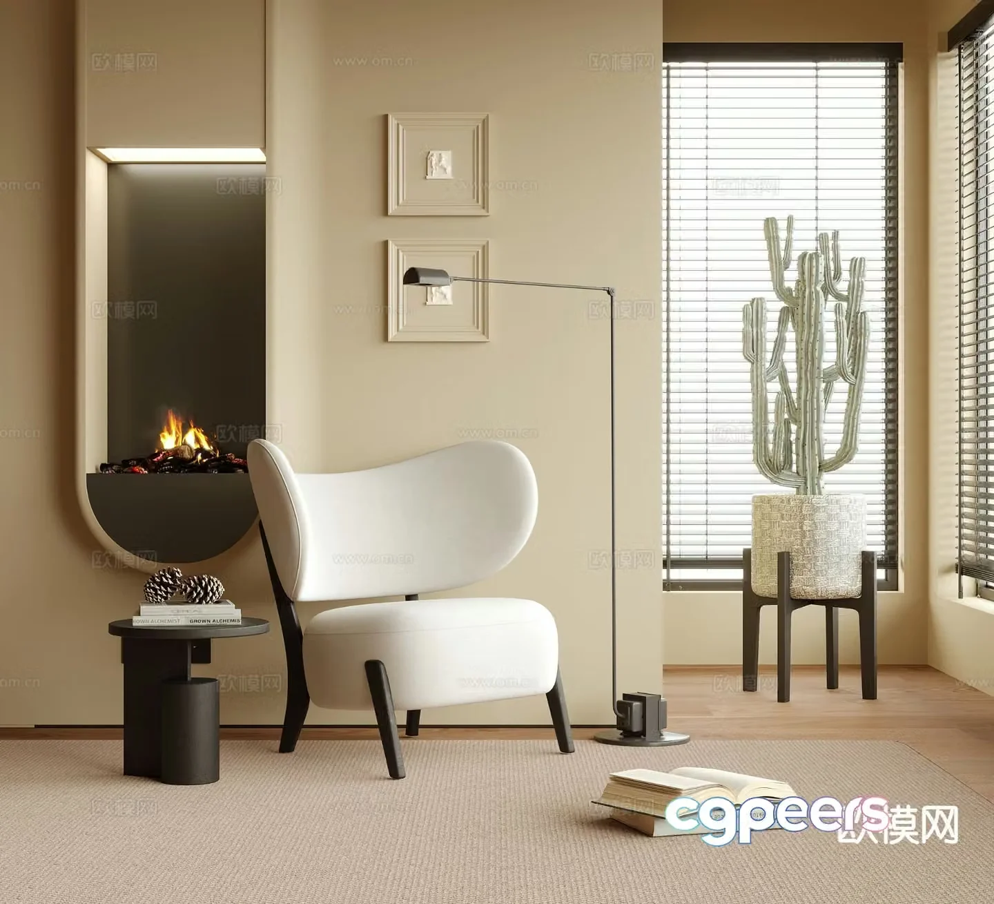 Modern leisure chair single sofa sofa stool 3d model