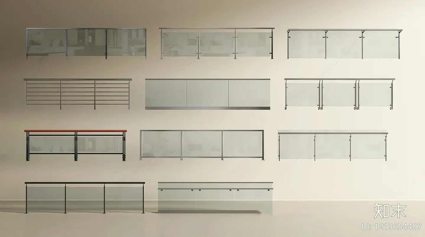 Glass And Metal Railings 3D Model – 13411 – VRAY Render
