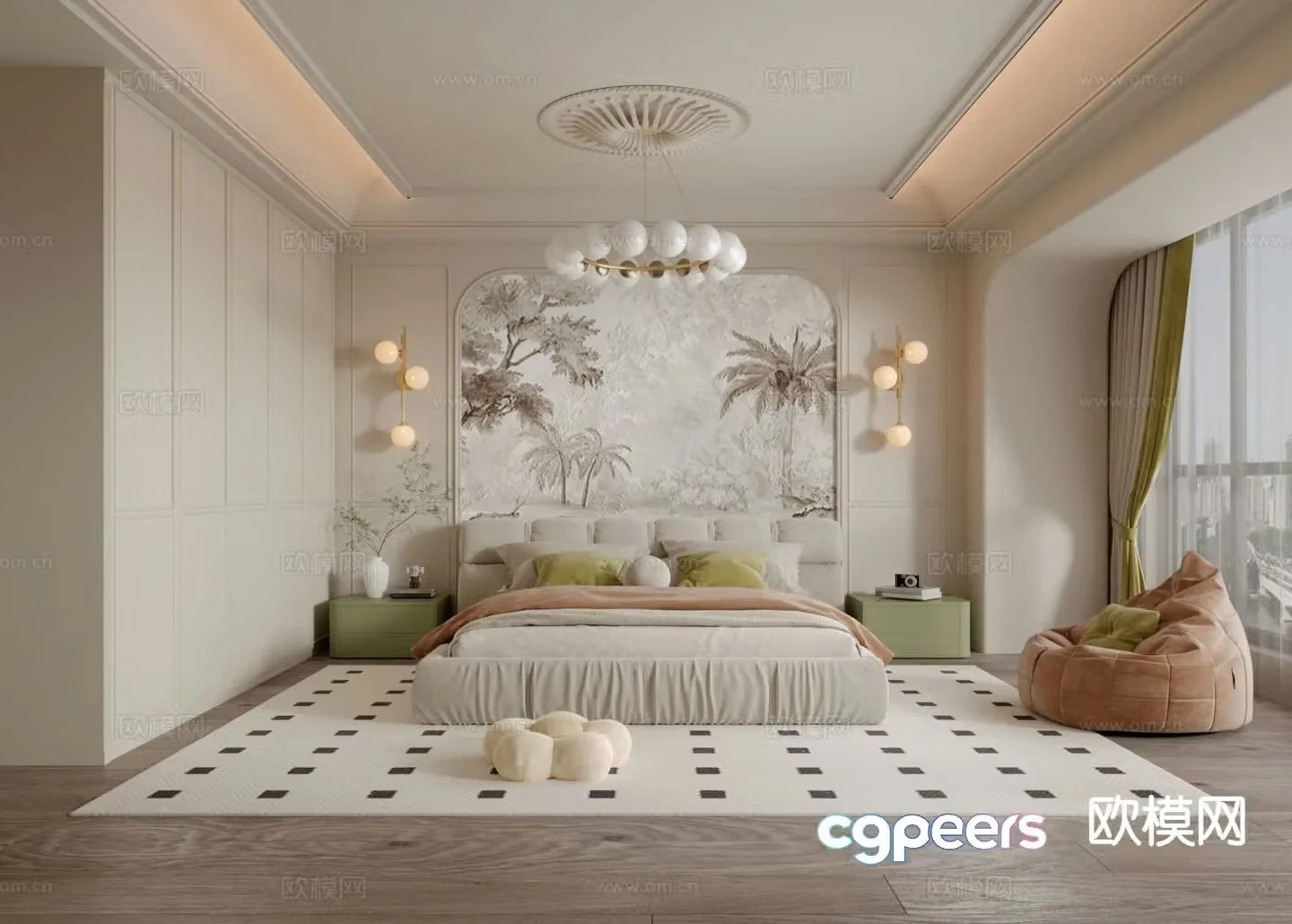 French bedroom master bedroom 3d model