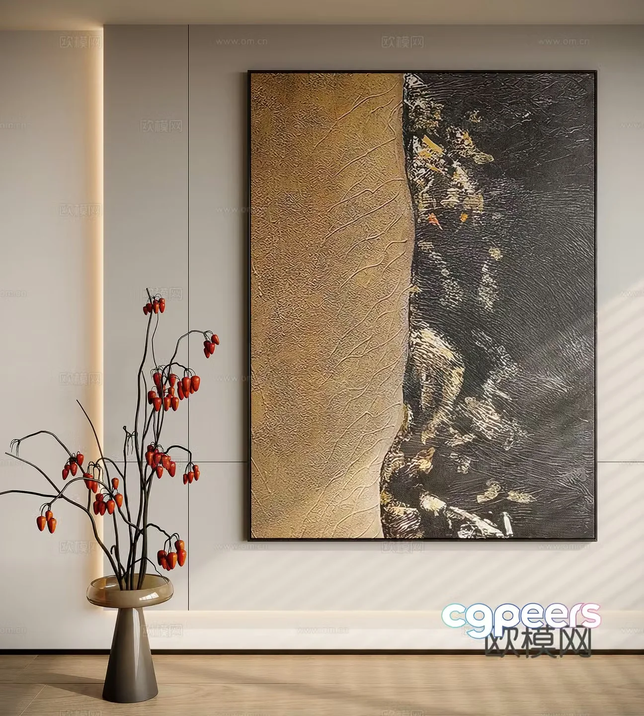 Modern minimalist decorative painting 3d model