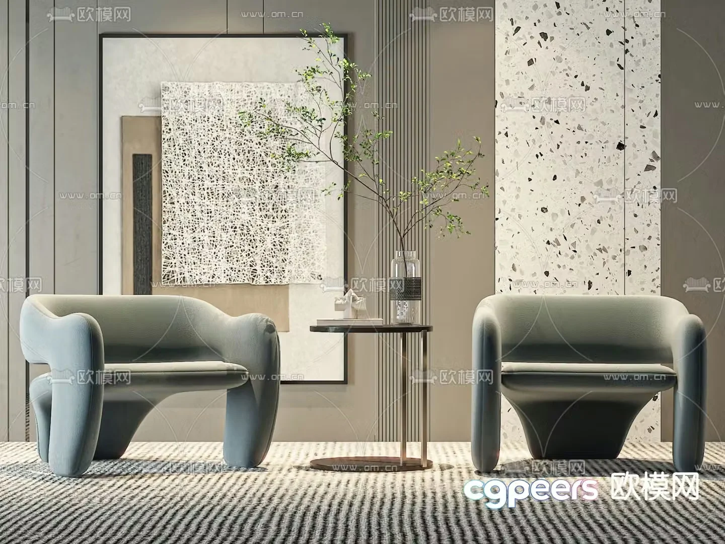 Light luxury chair leisure chair sofa chair 3d model