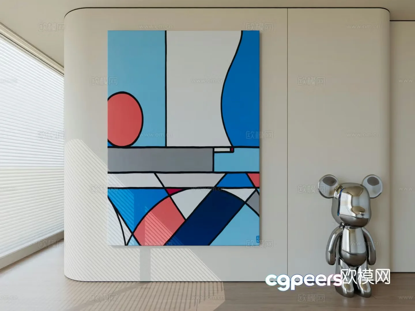 Modern minimalist hanging painting abstract art hanging painting 3d model