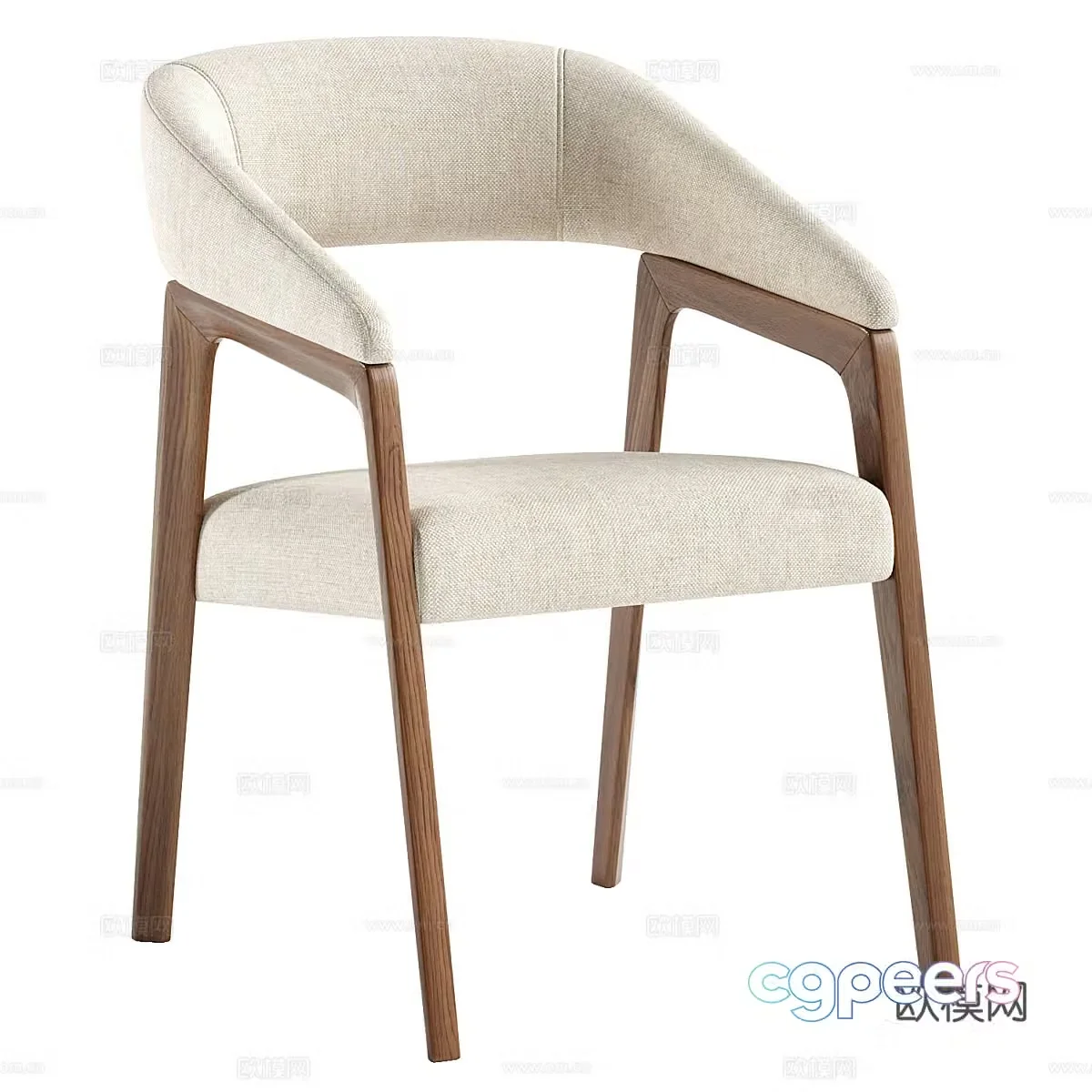 New Chinese Clive dining chair 3D model