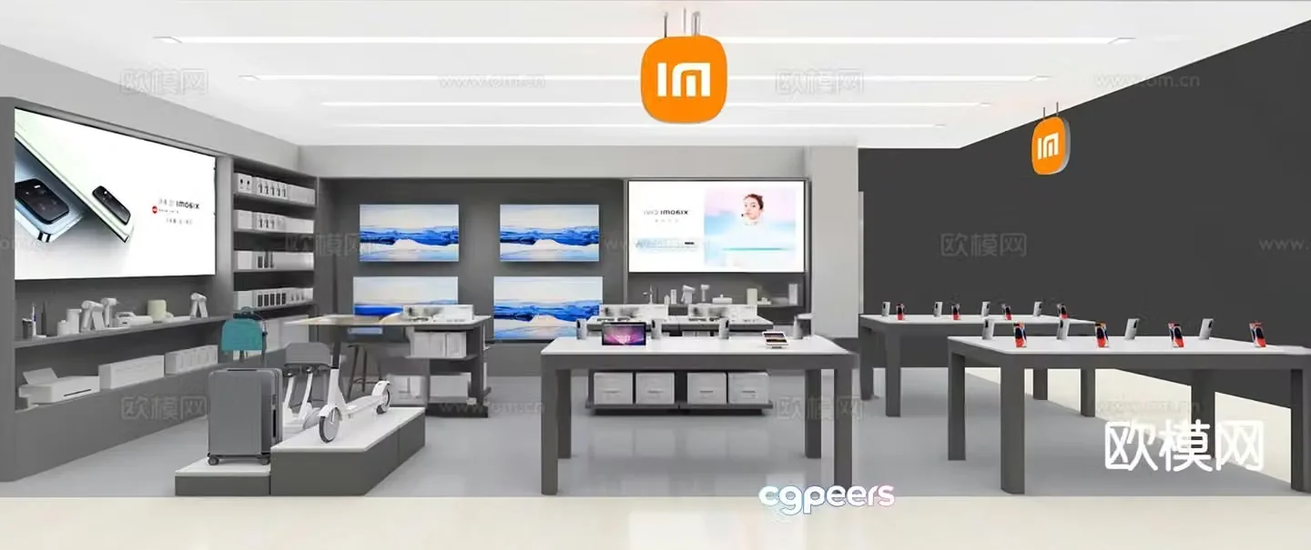 Modern Xiaomi mobile phone store 3d model