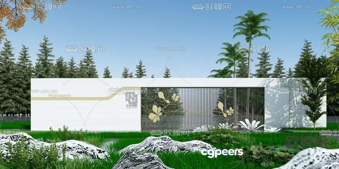 Modern landscape wall sketch 3D model