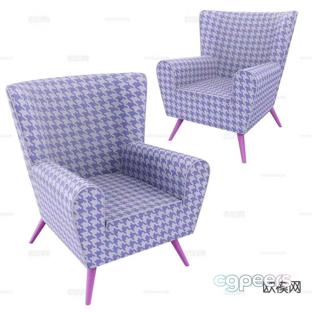 Pop Label American Chair Thousand Bird Leisure Chair 3D Model
