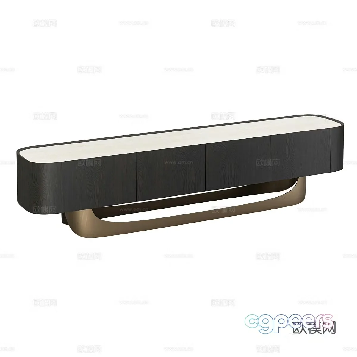 Modern Italian light luxury TV cabinet 3D model