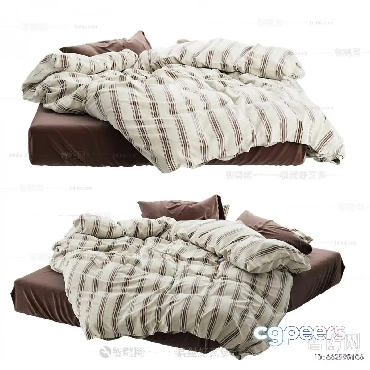 A Messy Bed 3D Model – 23578 – VRAY Render