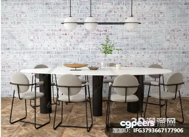 Modern Dining Room 3D Model – 17035 – VRAY Render