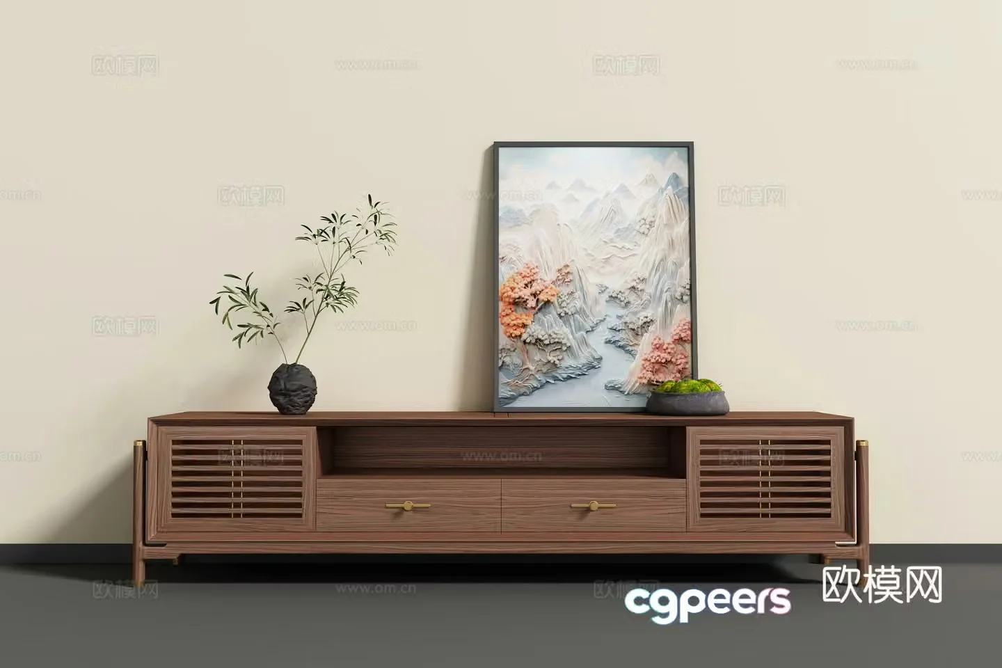 New Chinese TV cabinet 3D model