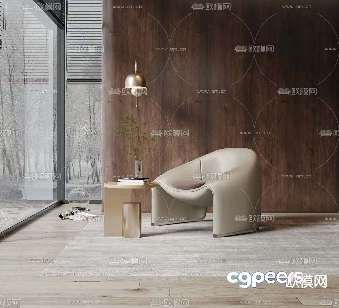 Leisure chair leather chair 3d model