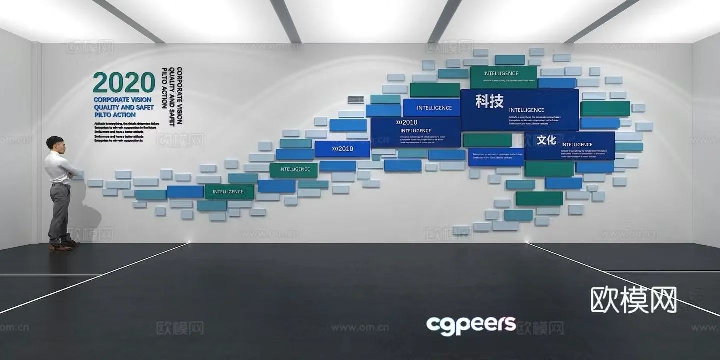 Cultural wall Corporate culture wall Display wall Classroom Exhibition hall Campus culture Corridor 3D model