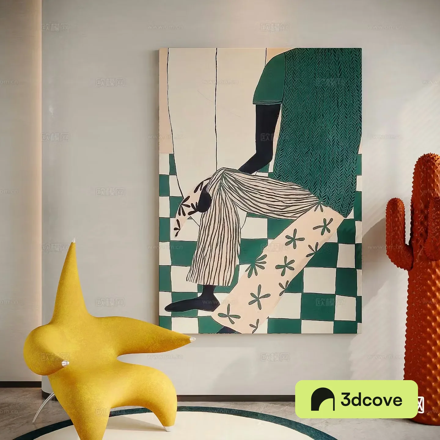 Modern dopamine hanging painting