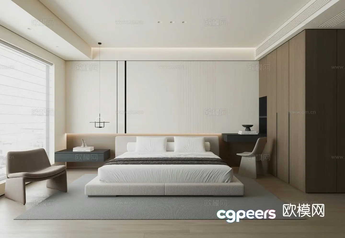 Modern bedroom master bedroom 3d model