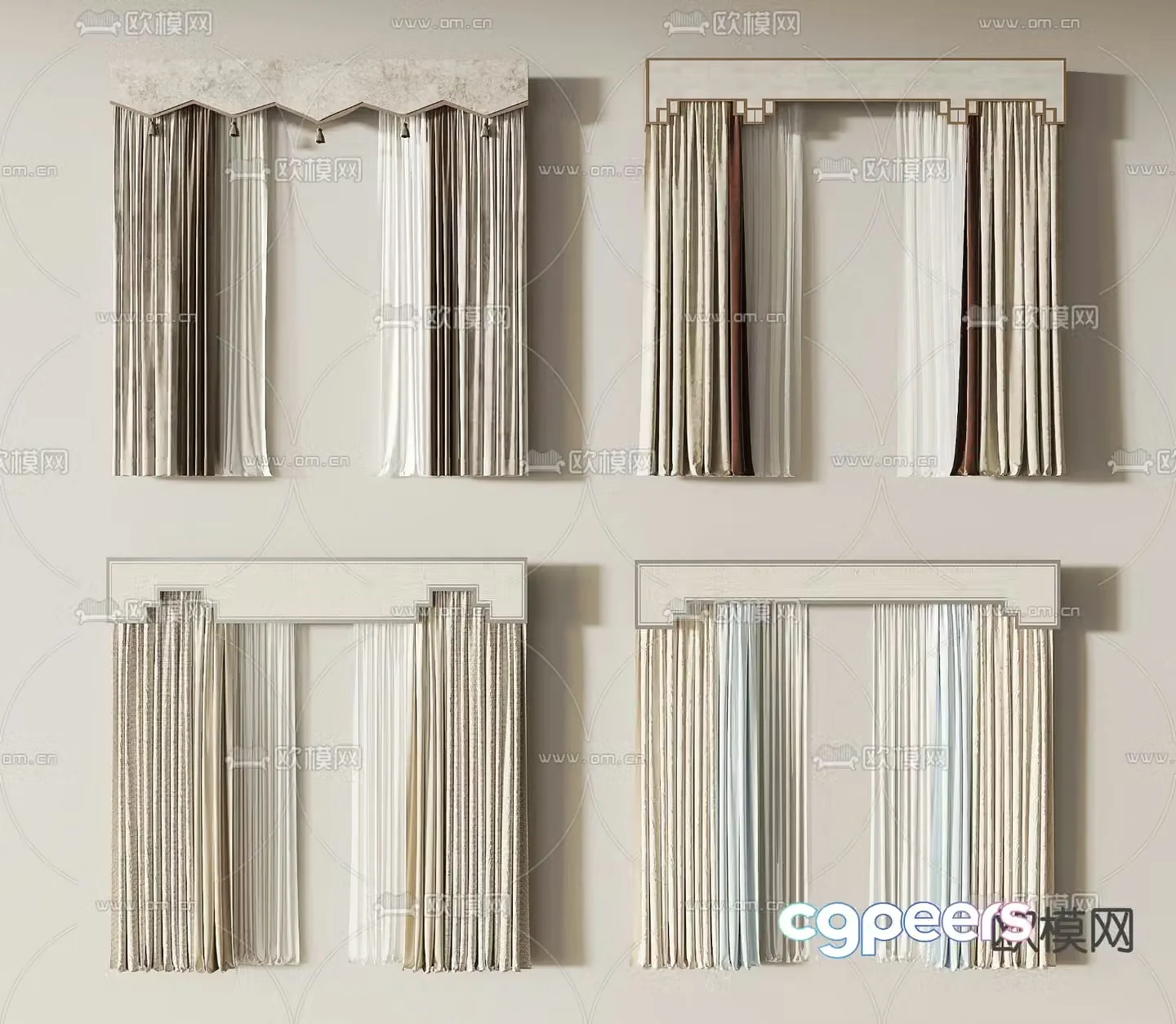 New Chinese curtains 3D model