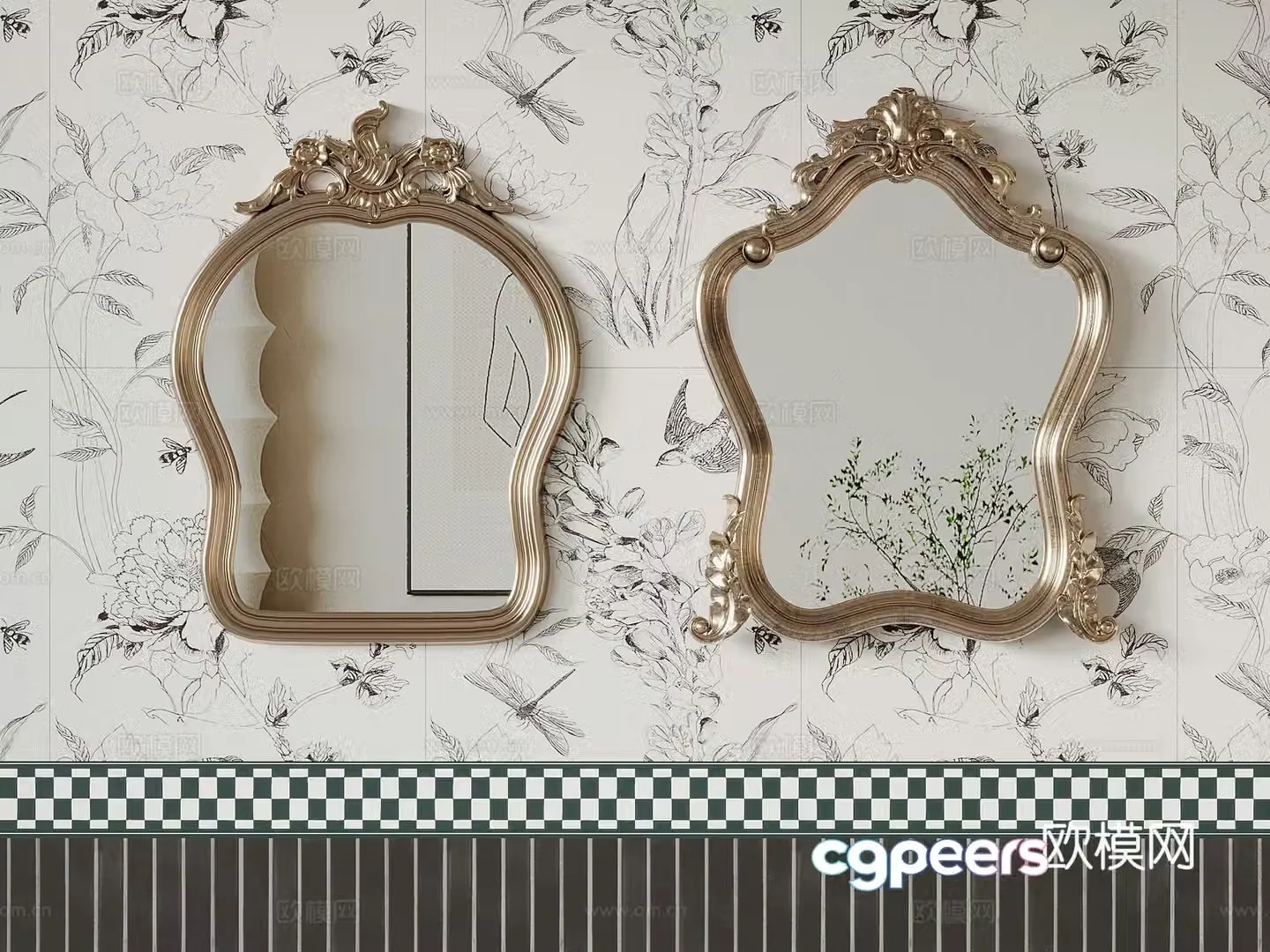Mirror Decorative Mirror Cosmetic Mirror 3d model