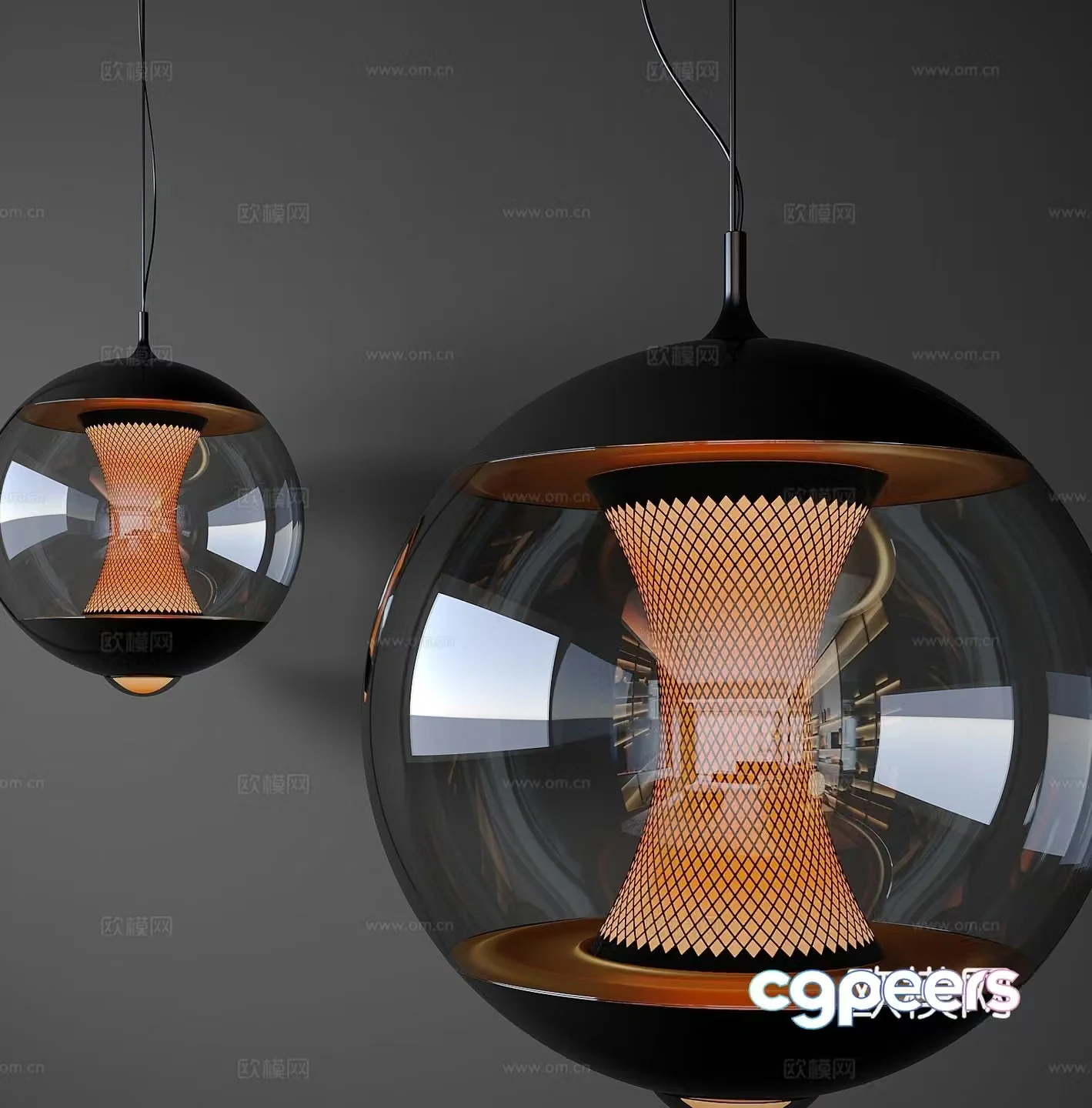 Modern glass chandelier 3d model