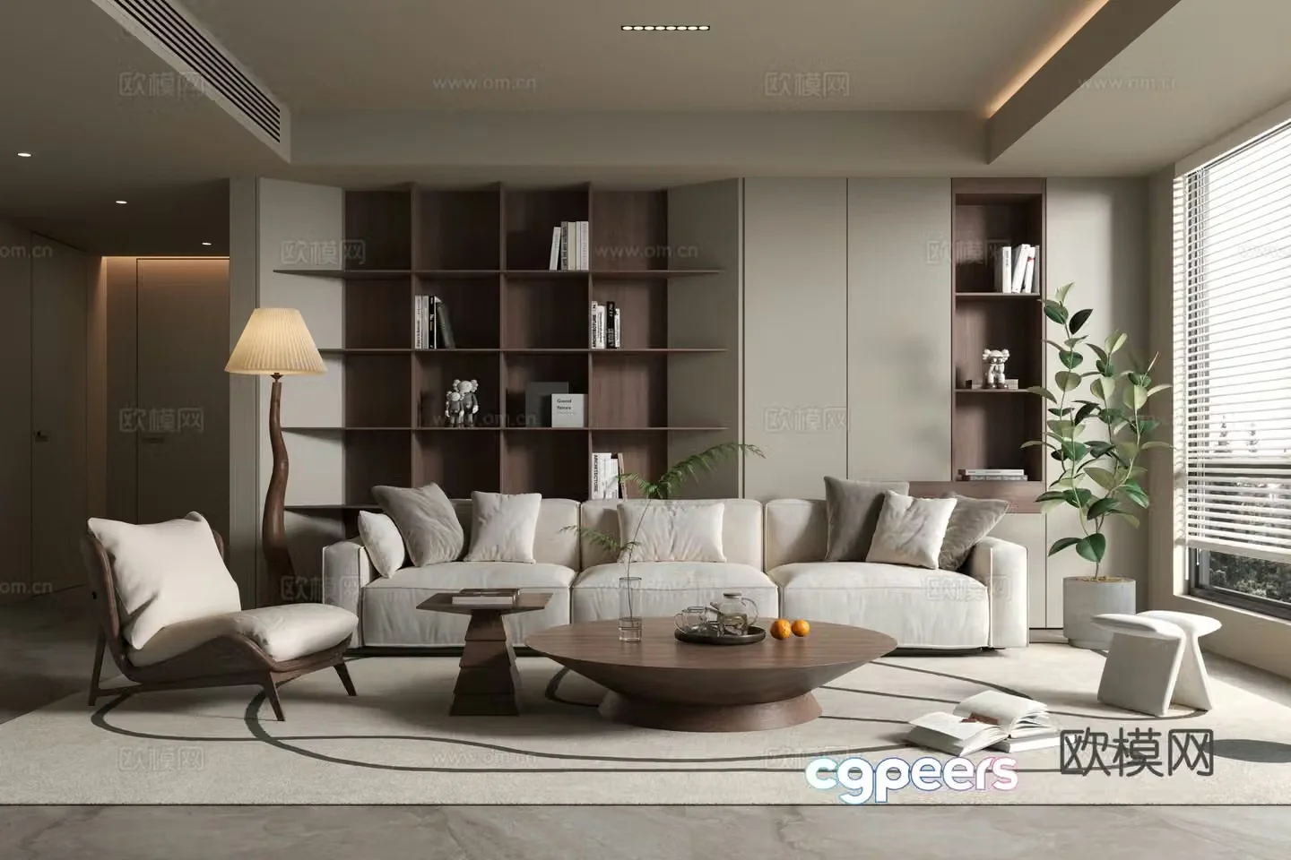 Wabi-sabi living room 3d model