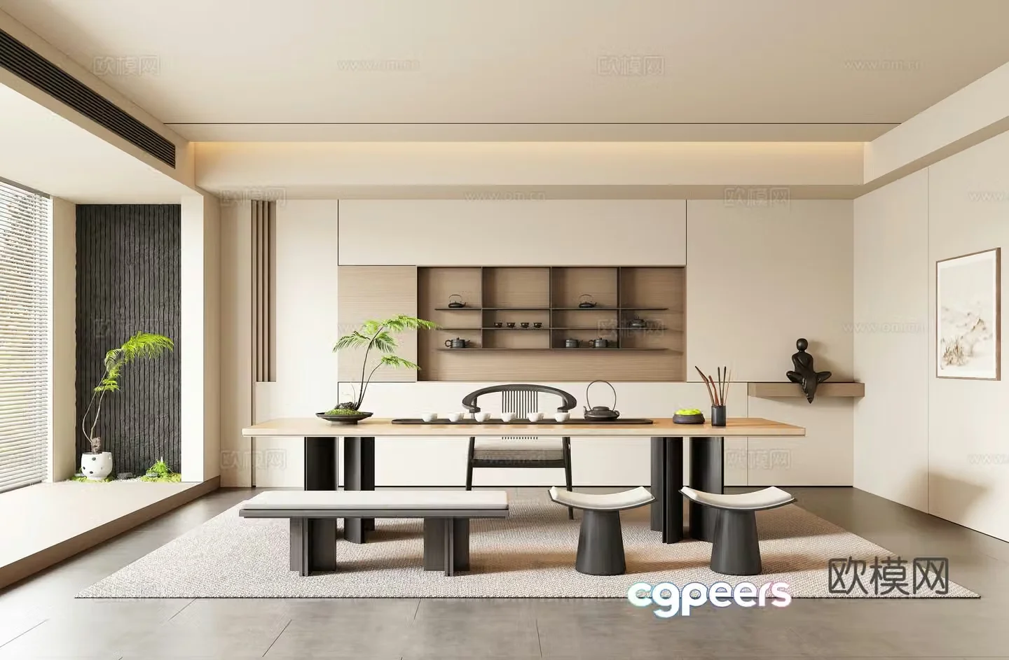 New Chinese style Chinese tea room 3D model