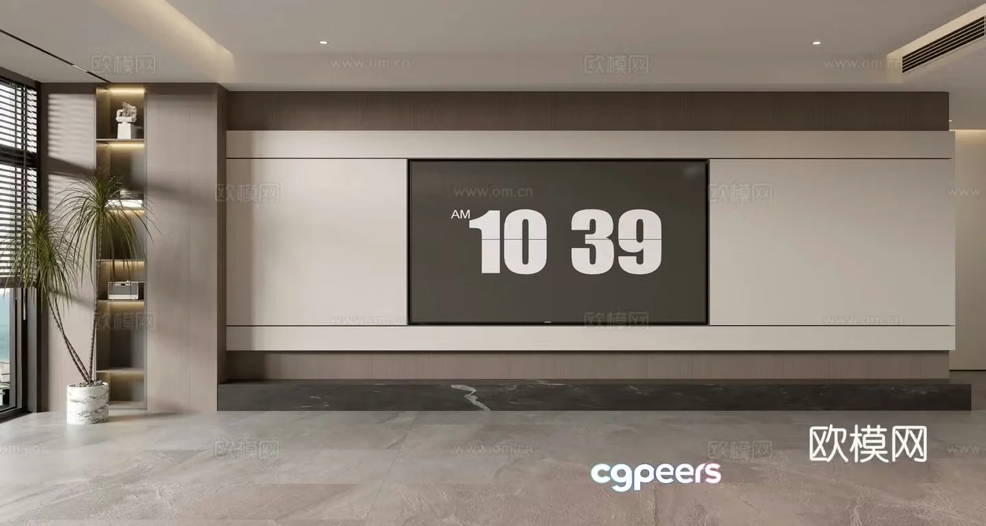 Wasabi TV background wall 3d model