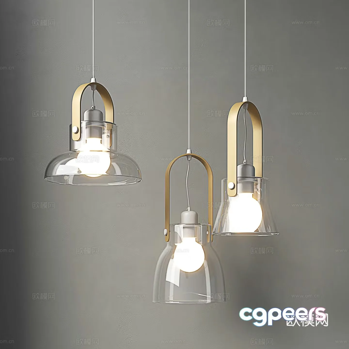 Modern restaurant chandeliers simple bar chandeliers light luxury glass chandeliers minimalist art chandeliers 3D model