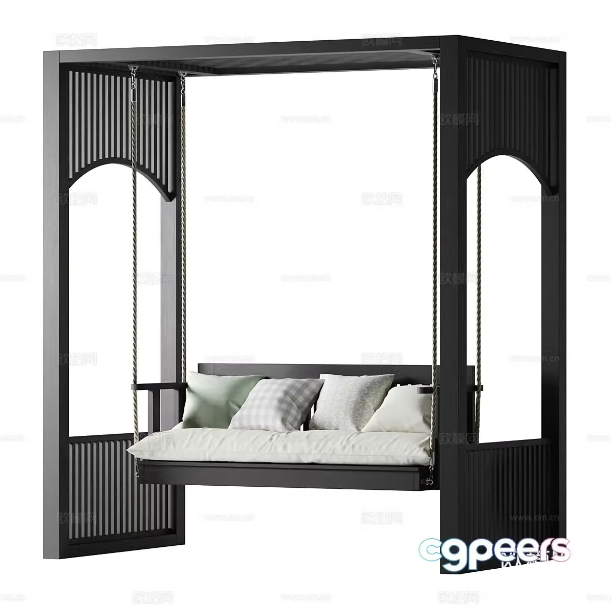 New Chinese style outdoor swing chair 3D model
