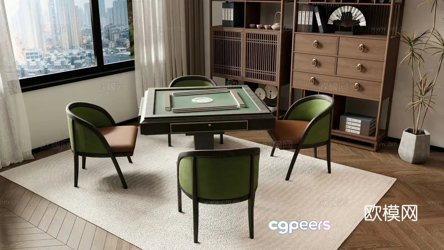 New Chinese style mahjong table mahjong machine 3d model