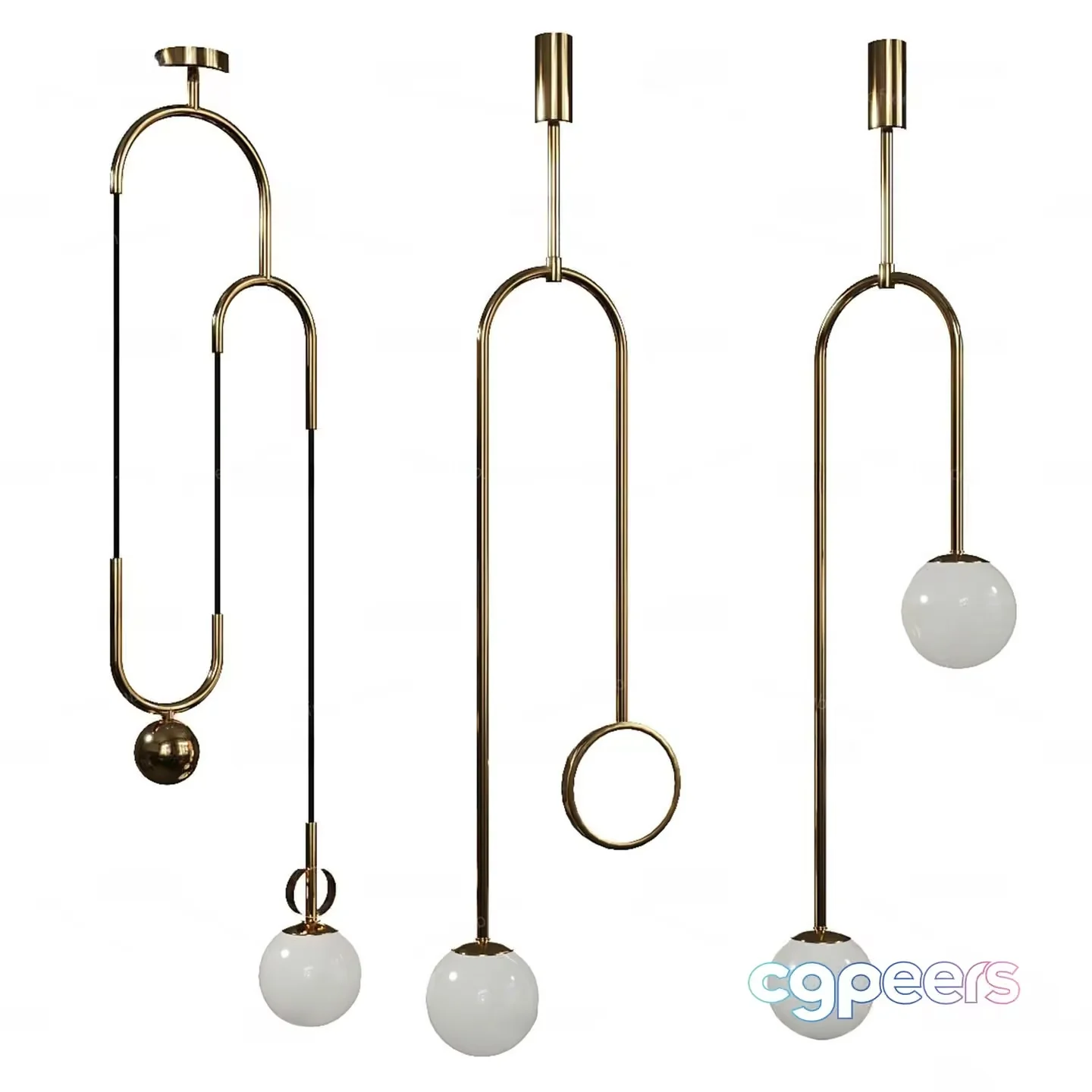 Gold Light Fixture 3D Model – 23306 – VRAY Render