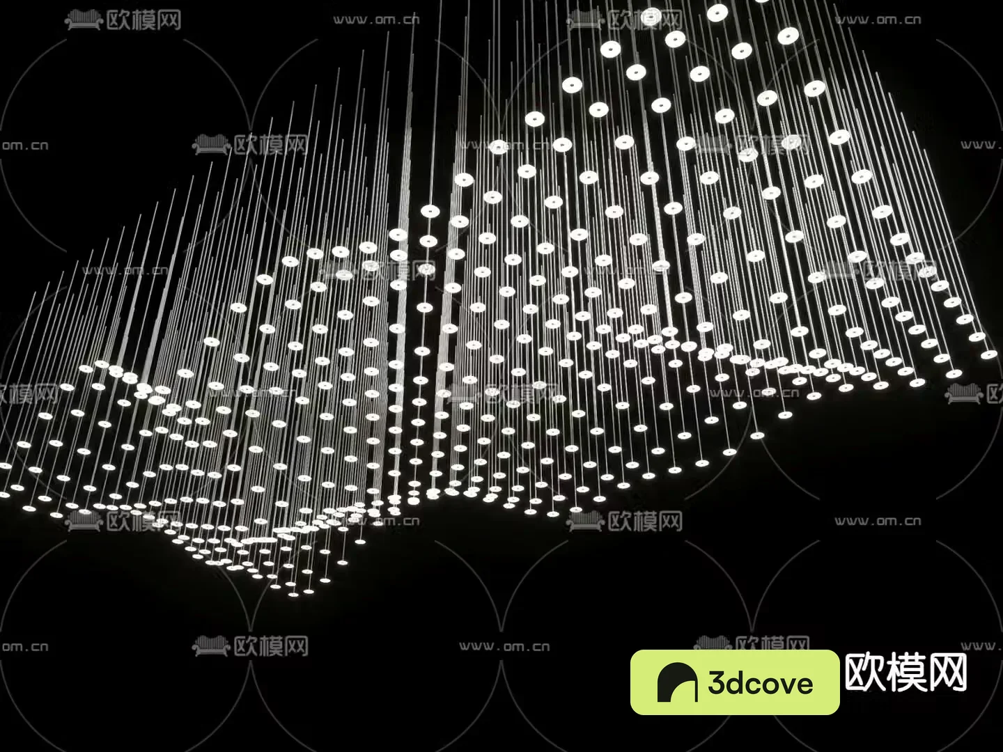 Fiber chandelier wave chandelier lobby chandelier