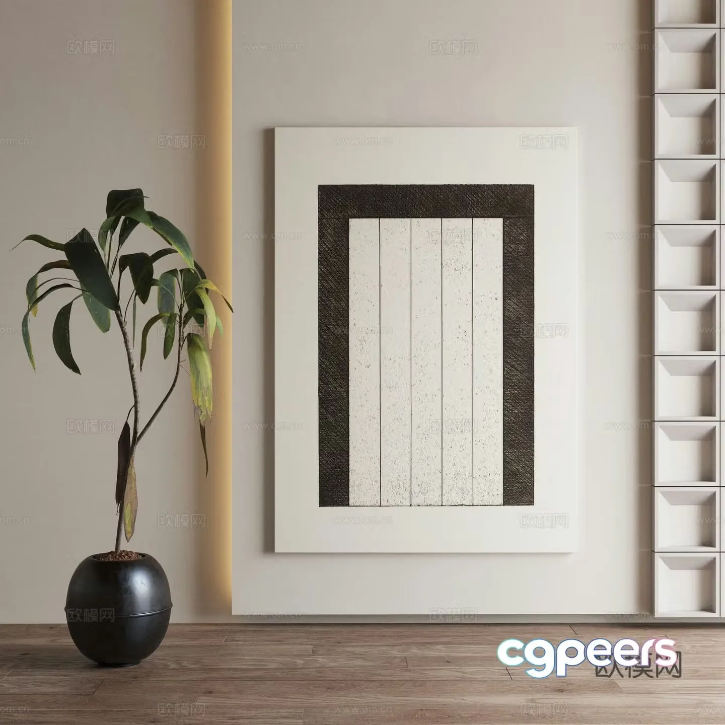 Modern Art Painting Decorative Painting 3D Model
