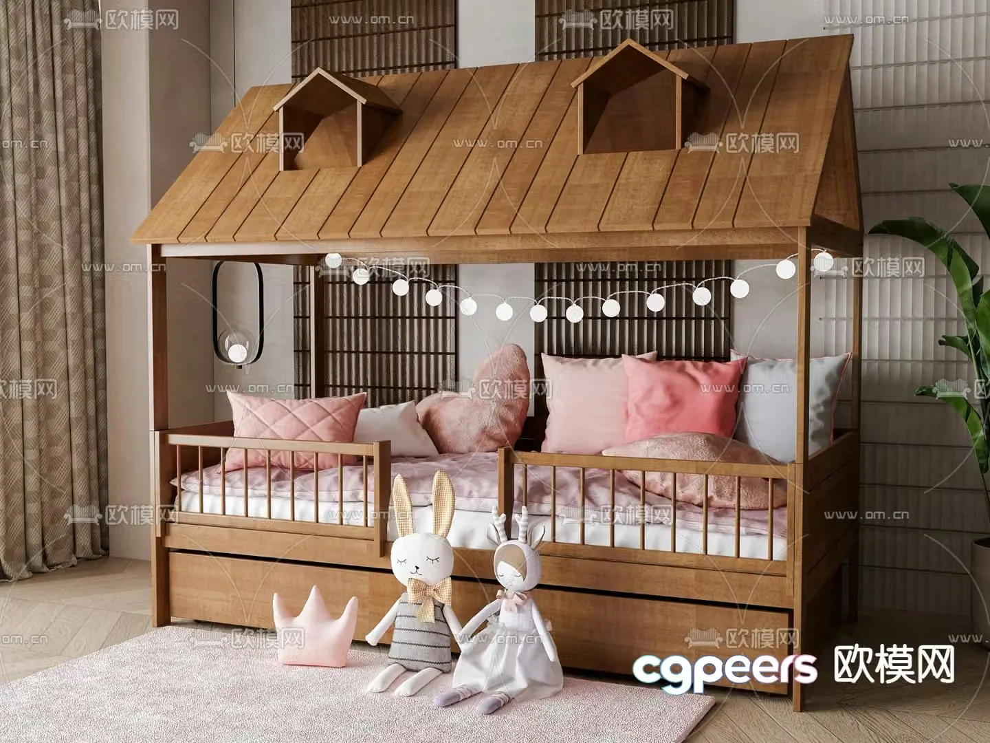 American children’s bed 3d model