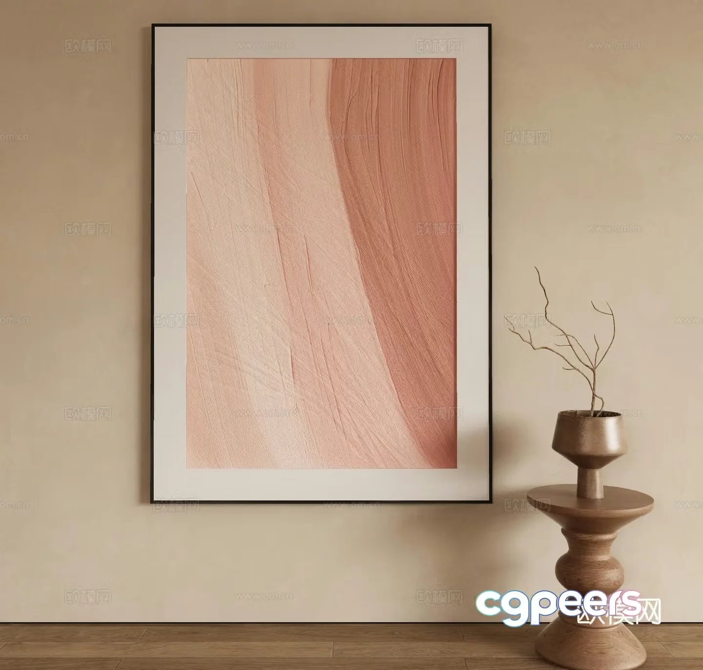 Modern texture painting decorative painting 3d model