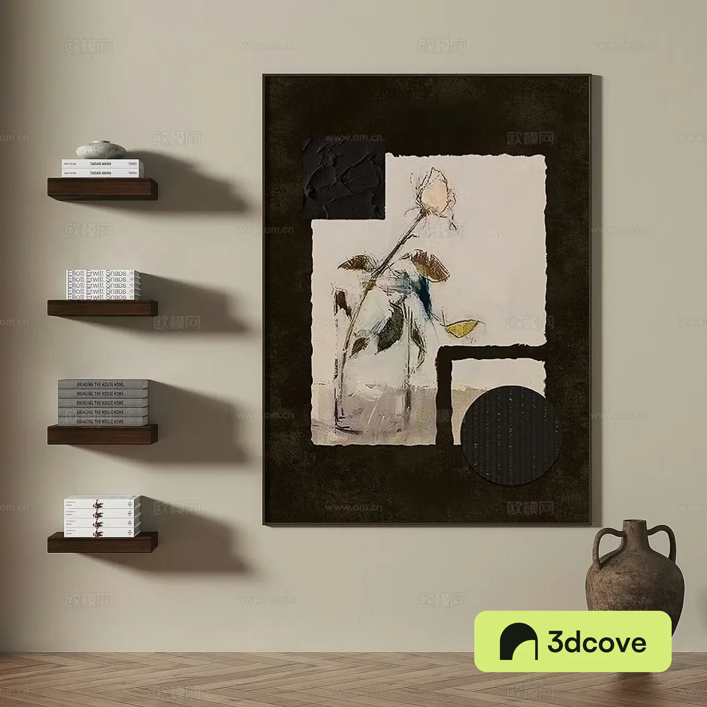Medieval style texture painting decorative painting hanging painting 3D model