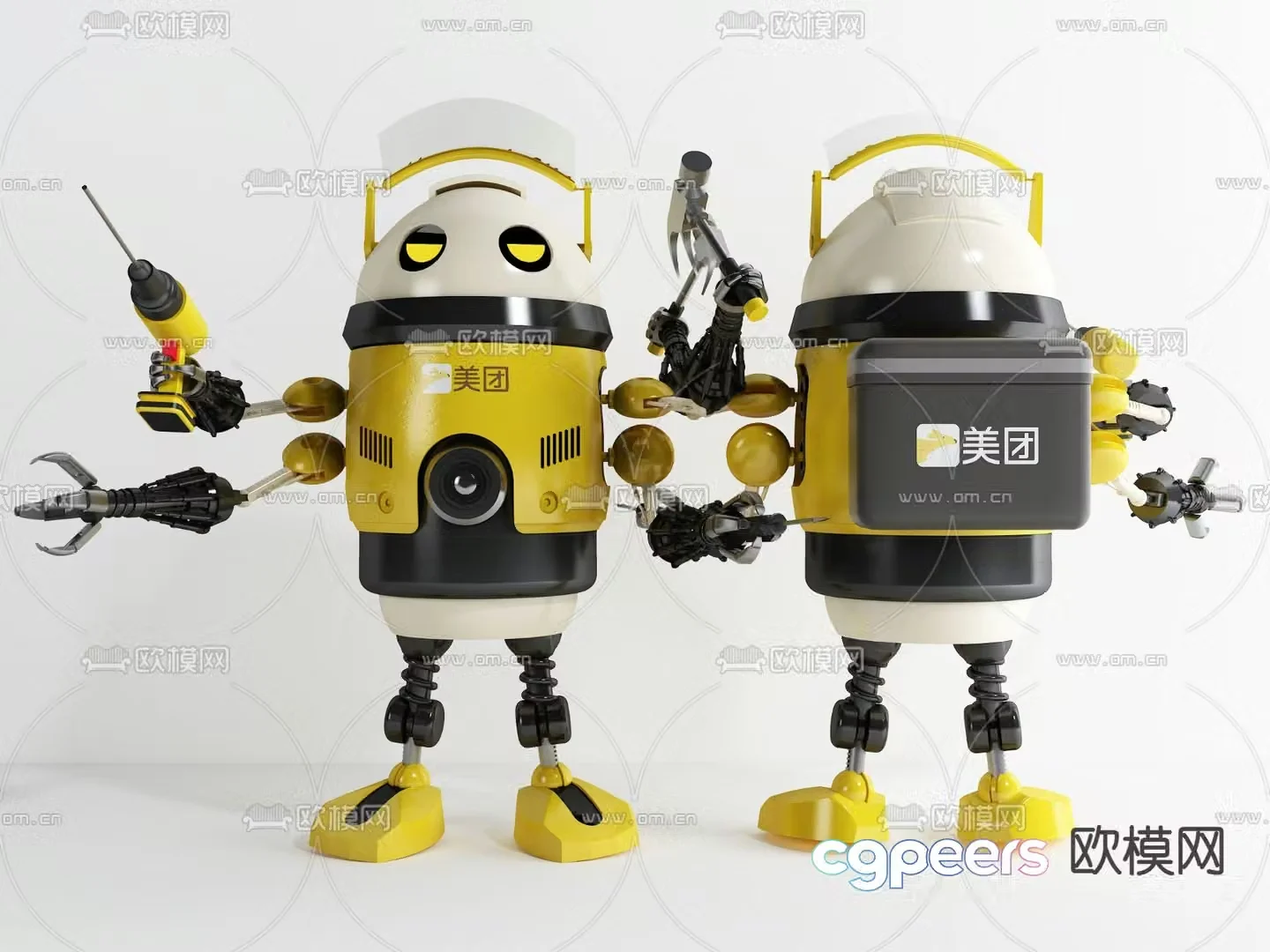 Modern delivery boy robot doll toy 3d model