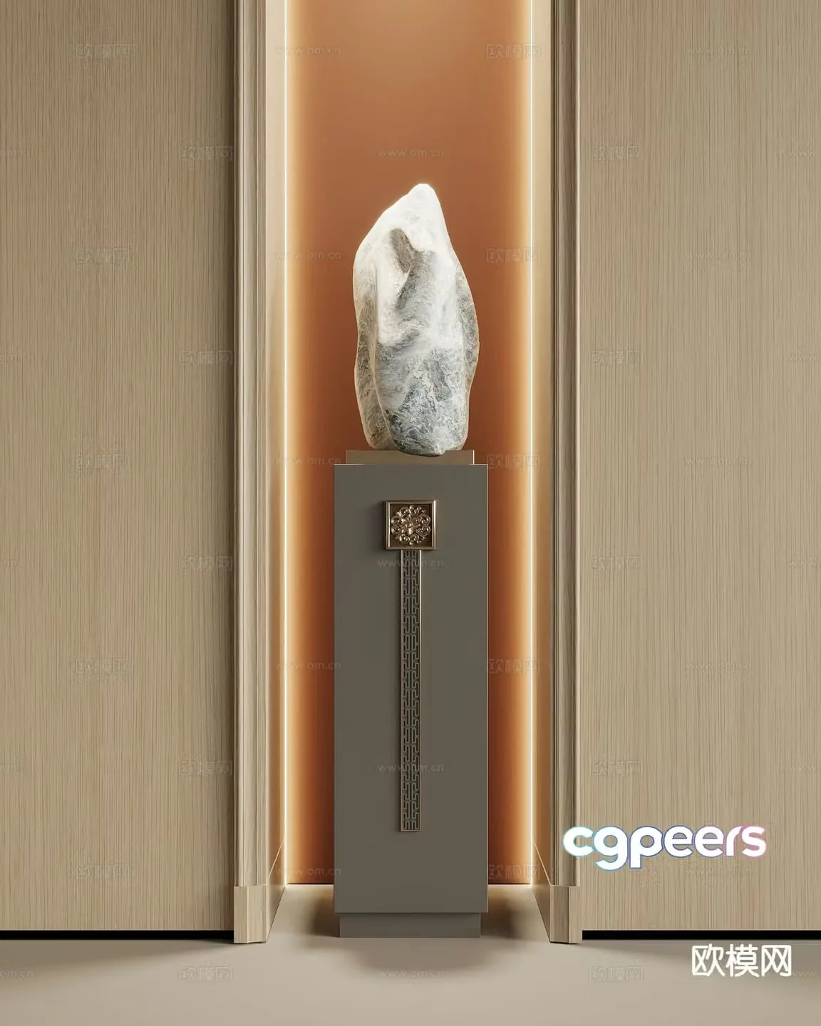 New Chinese sculpture stone ornaments 3D model