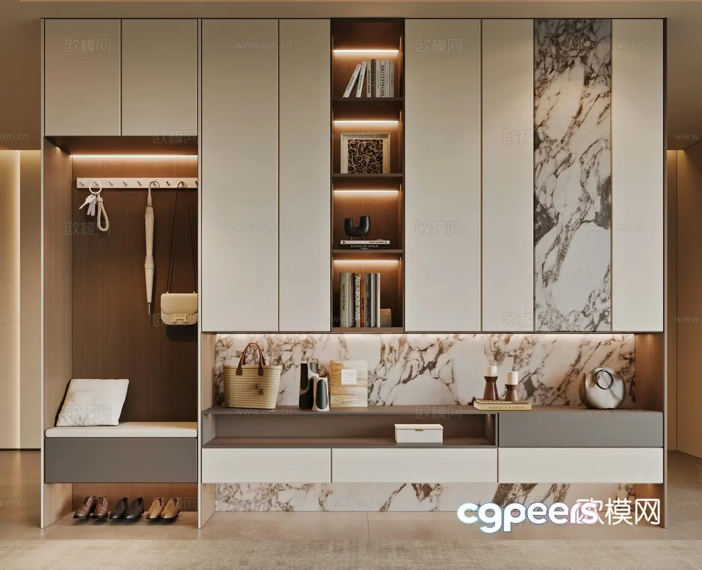Modern shoe cabinet 3d model