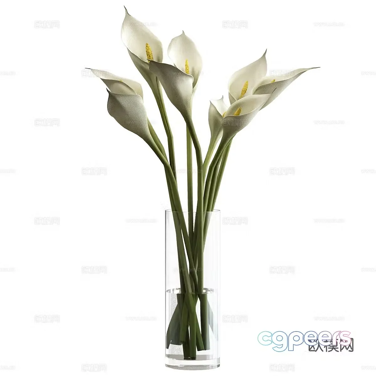 Horseshoe lotus bottle flower art 3D model