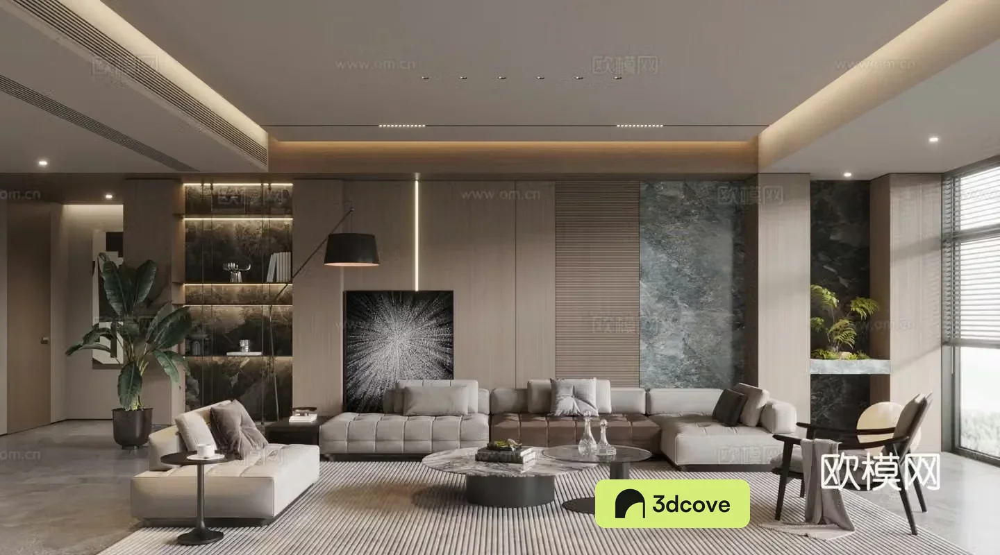 Modern home living room 3d model design