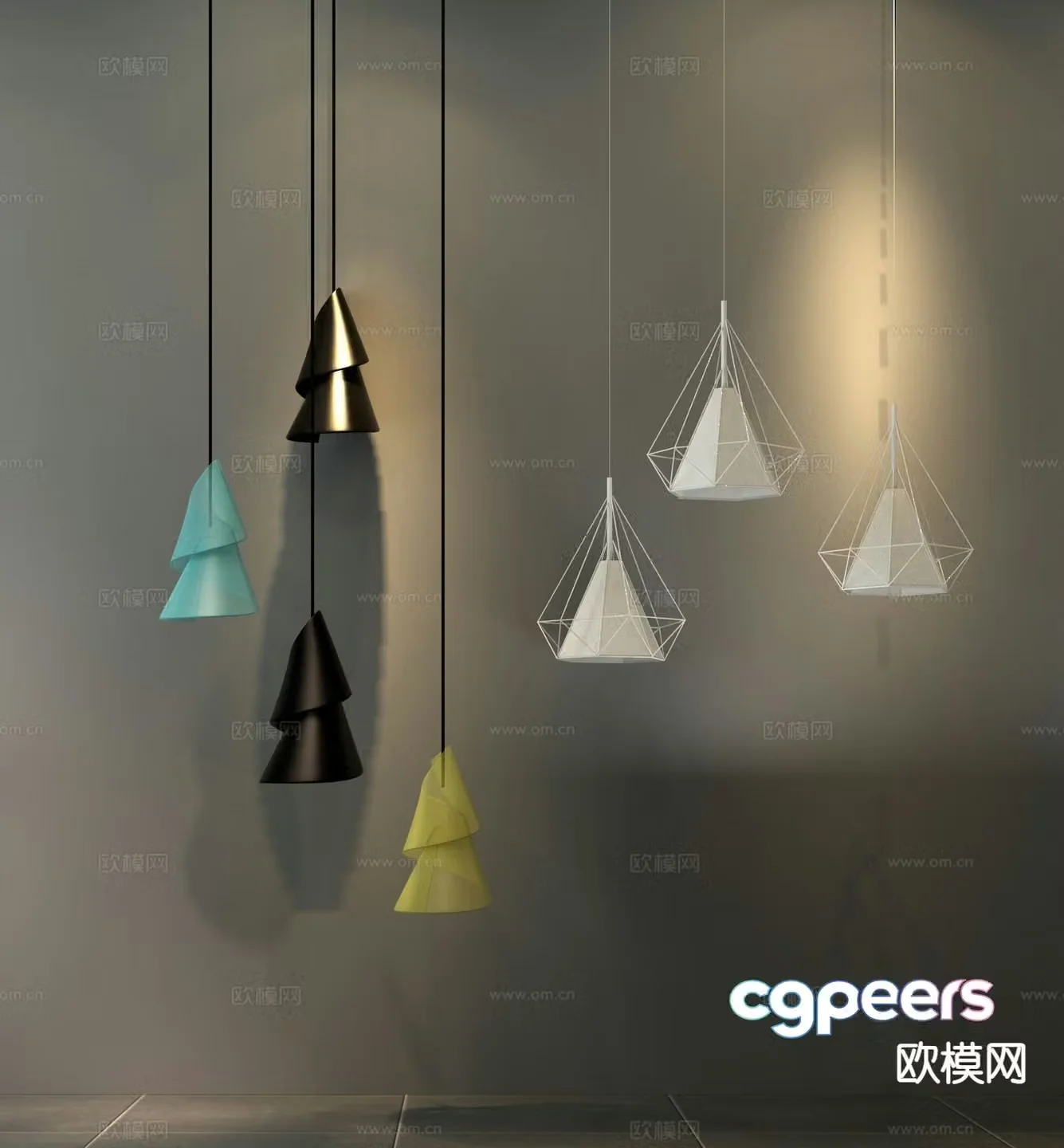 Modern creative chandelier 3d model