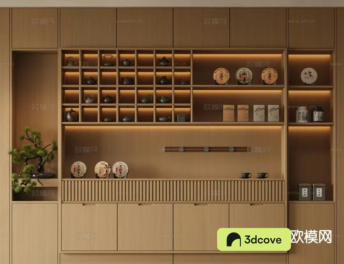New Chinese style tea cabinet Zen tea cabinet