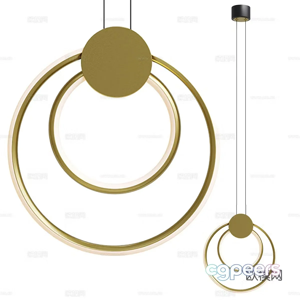 Light luxury chandelier ring chandelier 3d model