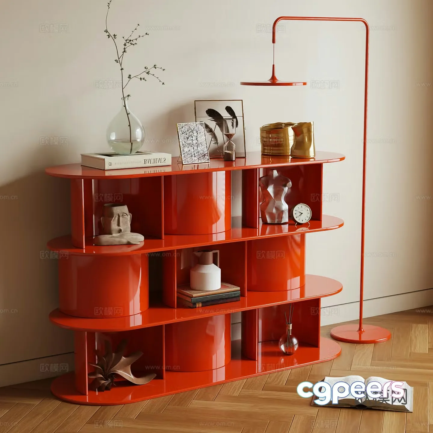 Modern end viewing platform entrance cabinet 3D model