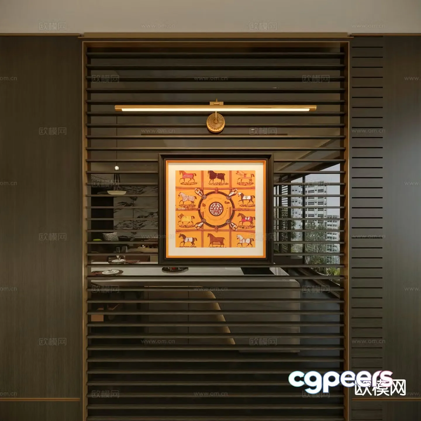 Medieval style art painting HermÃ¨s hanging painting decorative painting 3D model
