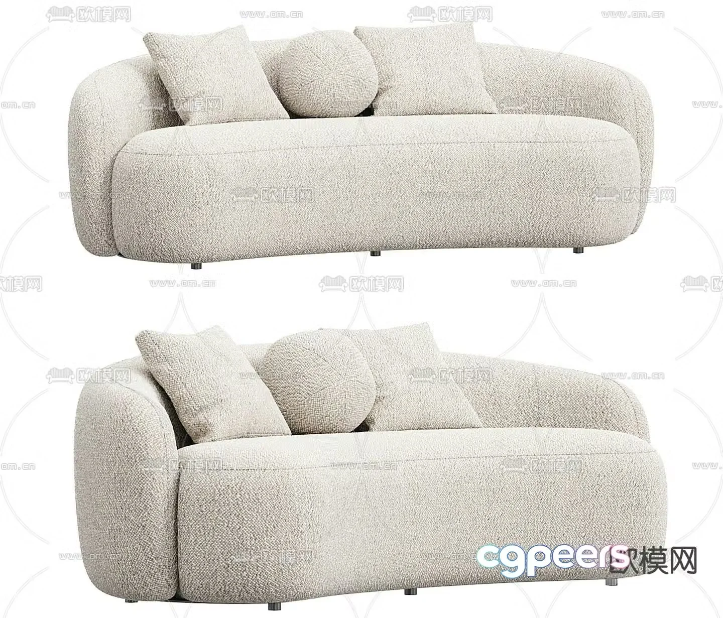 Flexform white leisure sofa 3d model