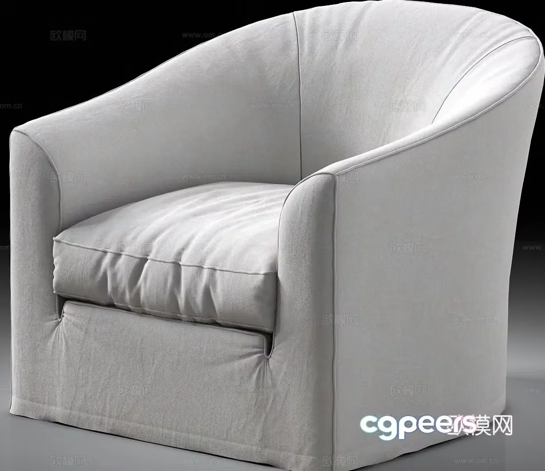 Wabi-sabi single sofa 3d model