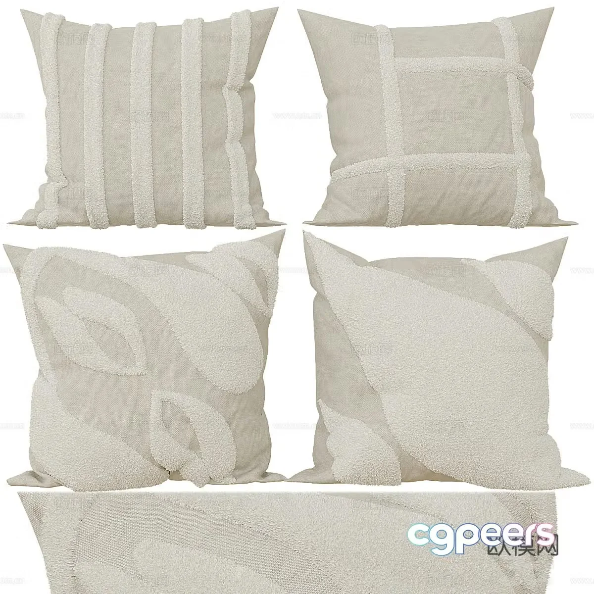 New Chinese style Wasabi pillow 3D model