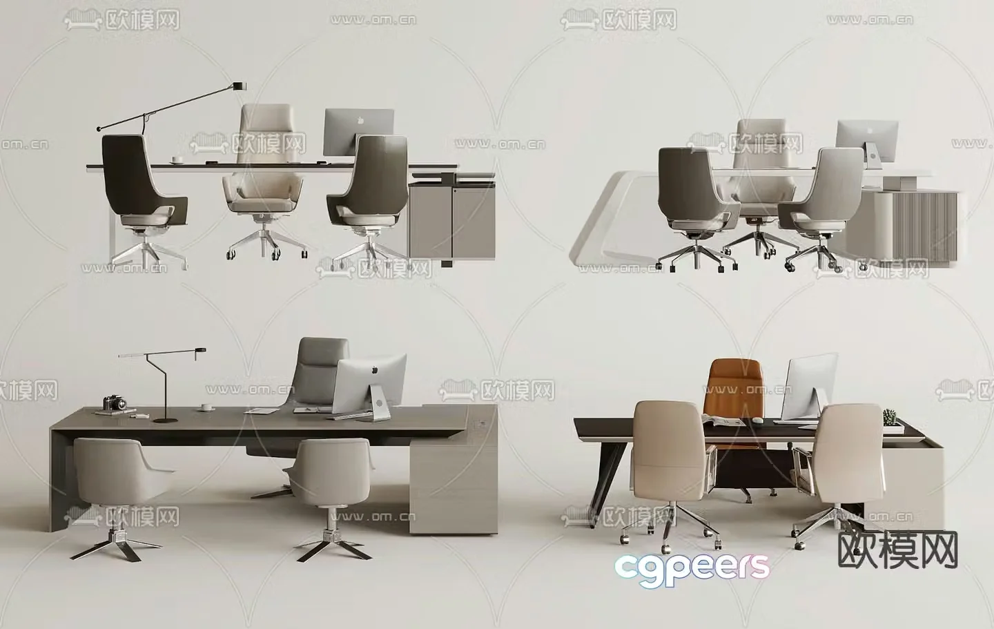 Office desk desk desk supervisor desk boss desk 3D model