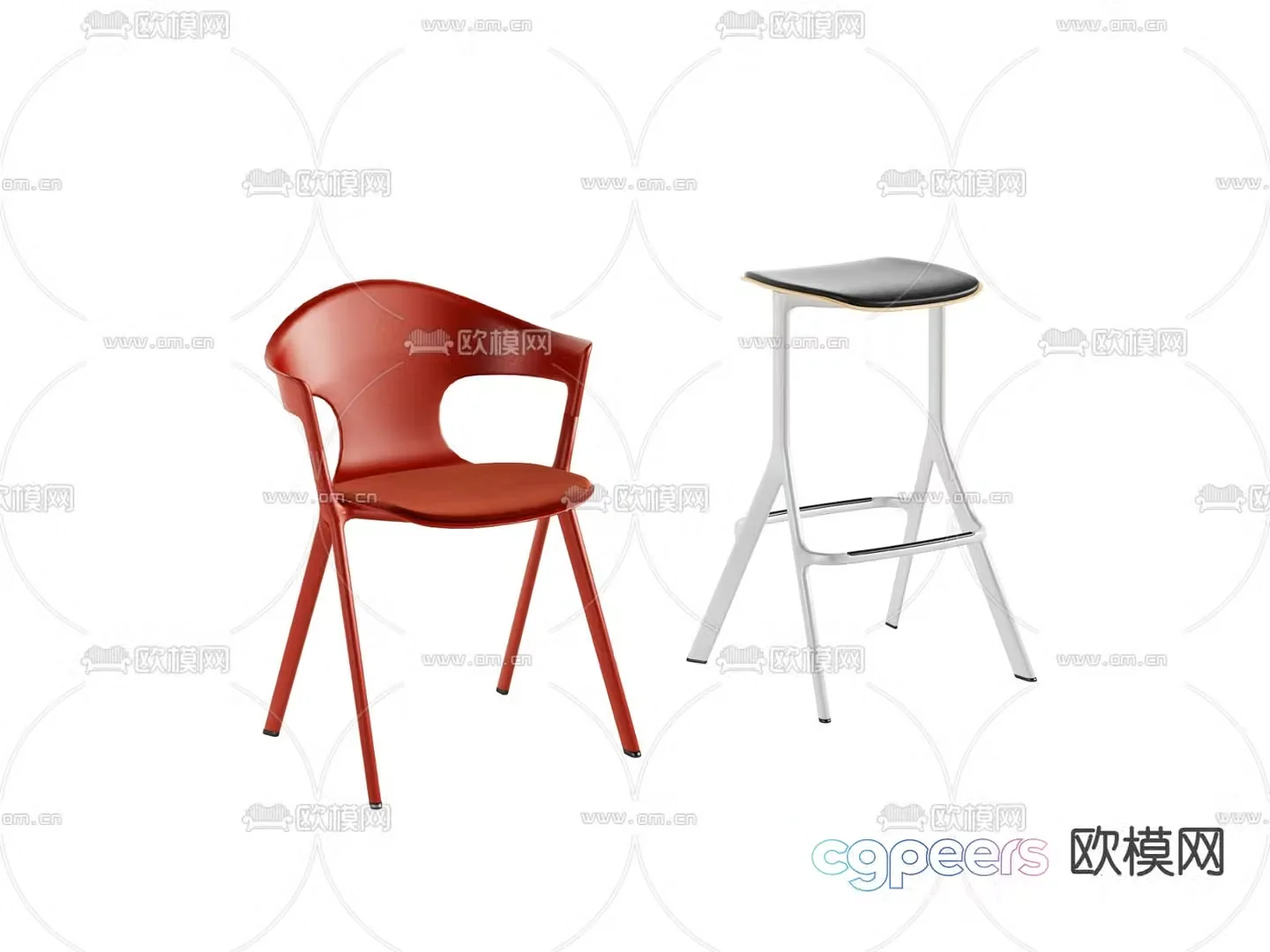 Modern chair Dining chair Bar chair 3d model